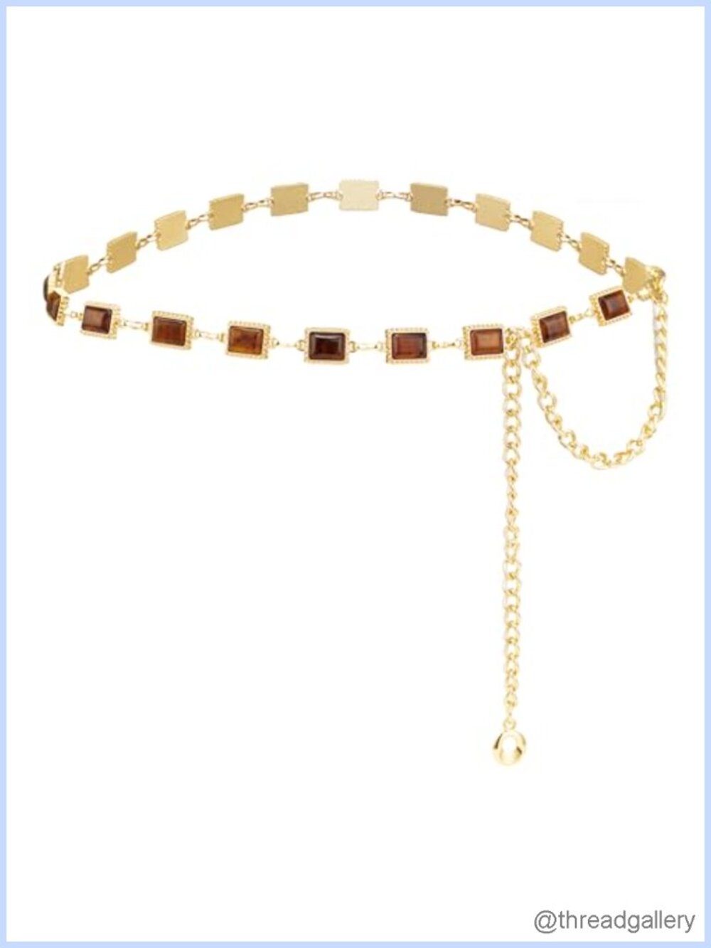 Gold-Tone Metal Chain Belt Western Concho Waist Belt